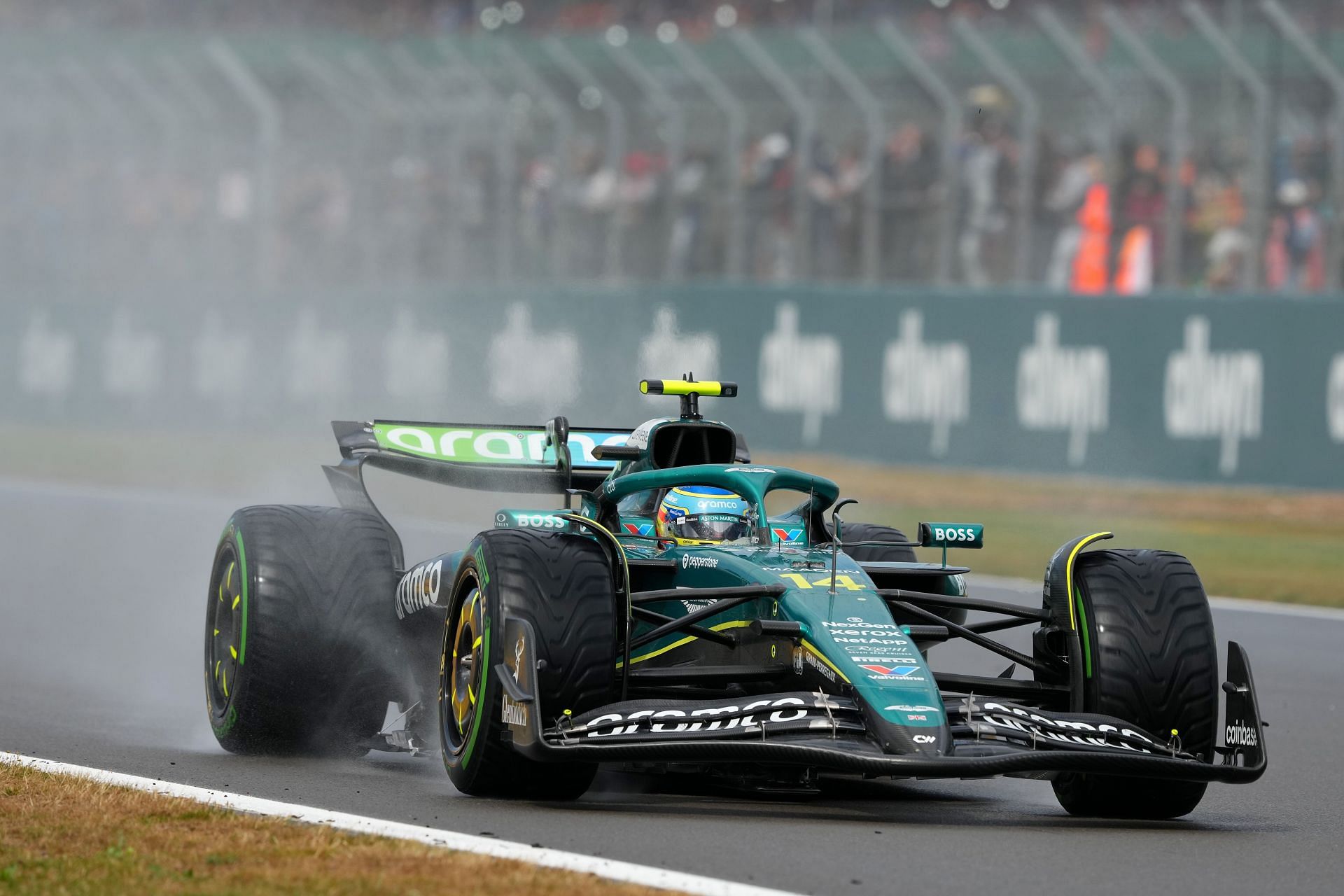 Fernando Alonso of Spain driving the (14) Aston Martin F1 Team - Source: Getty.